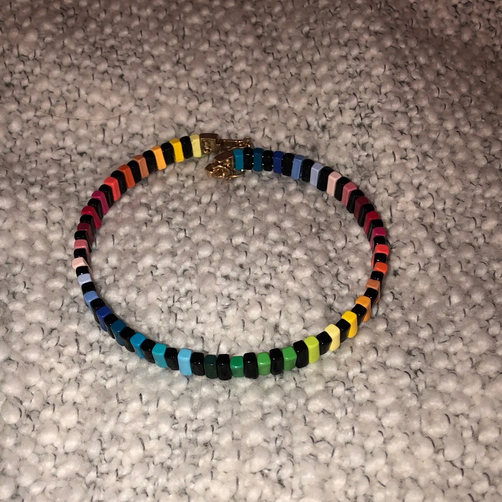Rainbow tile choker necklace